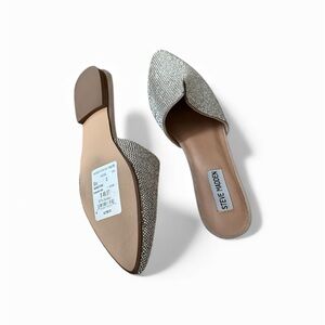 Steve Madden Glittering Silver Mules